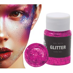 Glitter Fucsia en gel-Tus disfraces baratos