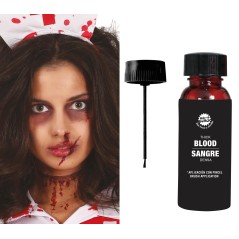 Bote sangre artifical densa con pincel-Tus Disfraces