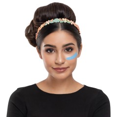 Maquillaje gel azul claro