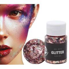 Glitter Oro rosa en gel-Tus disfraces baratos