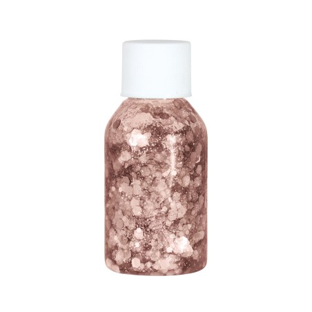 Glitter Oro rosa en gel