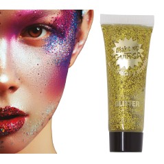 Maquillaje glitter dorado -Tus Disfraces Baratos
