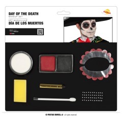 Kit de maquillaje para dia de muertos catrin o catrina-Tus Disfraces