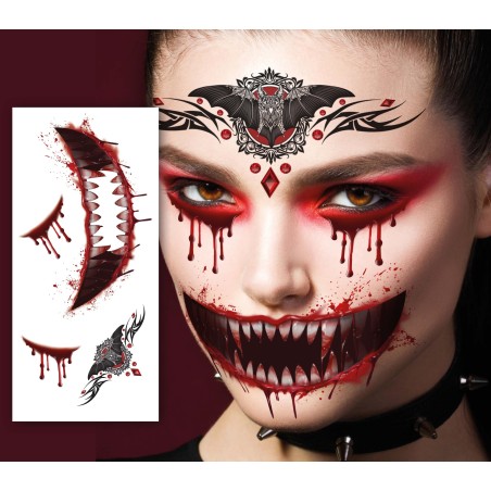 Tatuaje calcamonia vampiro -Tus disfraces baratos