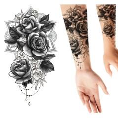 Tatuajes para brazos rosas 14x30 cm calcomanias-Tus Disfraces