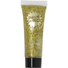 Maquillaje glitter dorado -Tus Disfraces Baratos
