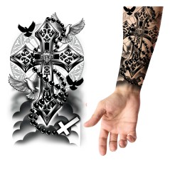 Tatuajes para brazos cruz 14x30 cm calcomanias-Tus Disfraces