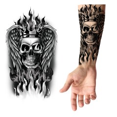 Tatuajes para brazos calavera 14x30 cm calcomanias-Tus Disfraces