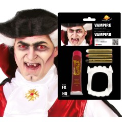 Kit maquillaje vampiro sangre dientes barras-Tus Disfraces