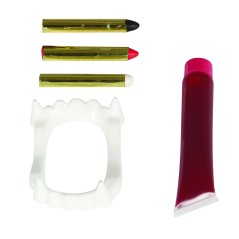 Kit maquillaje vampiro sangre dientes barras-Tus Disfraces