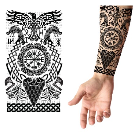 Tatuajes para brazos vikingo 14x30 cm calcomanias-Tus Disfraces