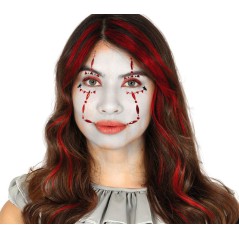 Joyas faciales adhesivas rojas payaso