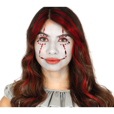 Joyas faciales adhesivas rojas payaso