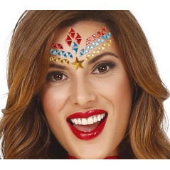 Joyas faciales super heroína con adhesivo-Tus disfraces baratos
