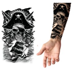 Tatuajes para brazos piratas 14x30 cm calcomanias-Tus Disfraces
