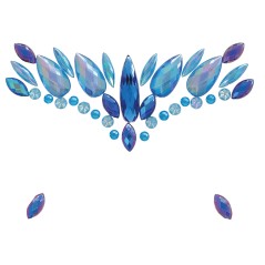 Joyas faciales azules con adhesivo-Tus disfraces baratos
