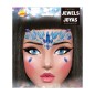 Joyas faciales azules con adhesivo