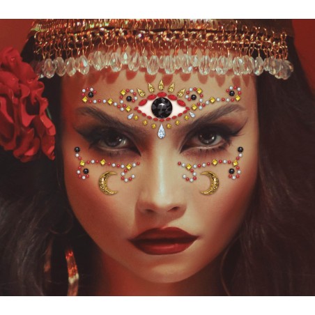 Joyas faciales adjesivas bruja medium pitonisa-Tus disfraces baratos