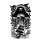 Tatuajes para brazos piratas 14x30 cm calcomanias