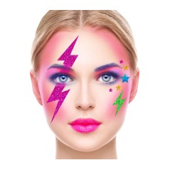 Maquillaje cara rayos años 80