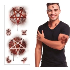 Tatuaje pentagrama satanico 30x13 cm -Tus disfraces baratos