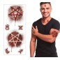 Tatuaje pentagrama satanico 30x13 cm