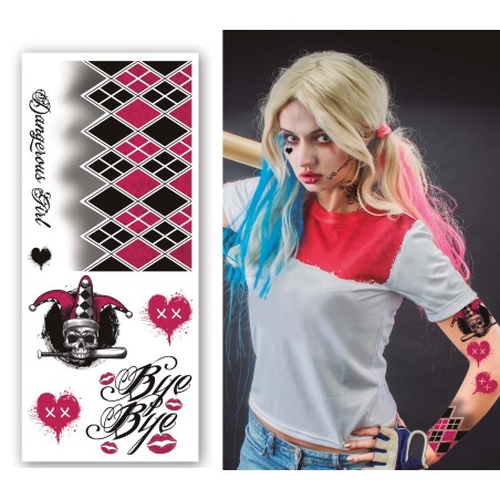 Tatuajes de cara arlequinn harley-Tus Disfraces