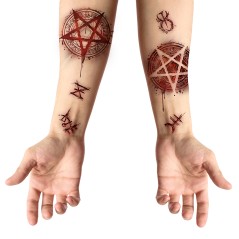 Tatuaje pentagrama satanico 30x13 cm -Tus disfraces baratos