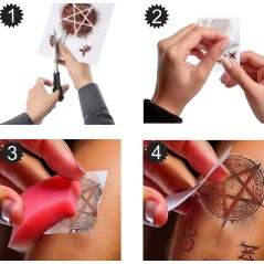 Tatuaje pentagrama satanico 30x13 cm -Tus disfraces baratos