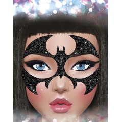 Maquillaje gliter face murcielago-Tus Disfraces