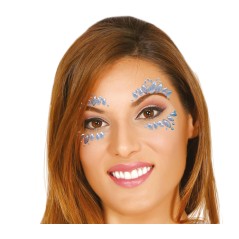 Joyas faciales plateadas con adhesivo