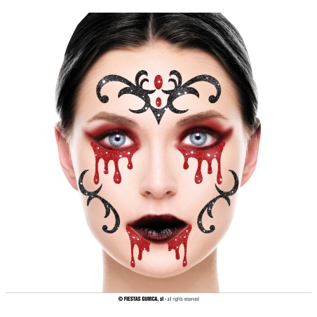 Maquillaje glitter face vampiresa-Tus Disfraces