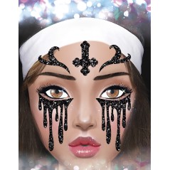 Maquillaje glitter face monja terror -Tus disfraces baratos
