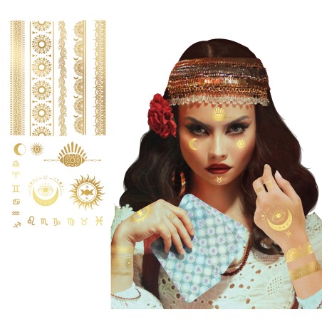 Tattoos oro bruja medium pitonisa-Tus Disfraces