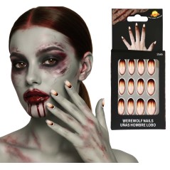 Uñas hombre lobo con pegamento 10 uds-Tus disfraces baratos