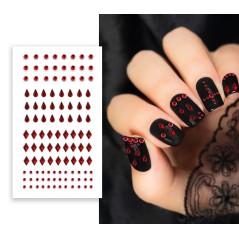 Stickers para uñas roja 6x10 cm-Tus disfraces baratos