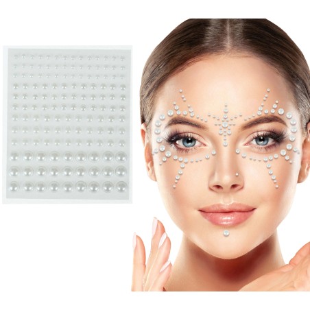 Joyas faciales perlas 10x20 cm-Tus disfraces baratos