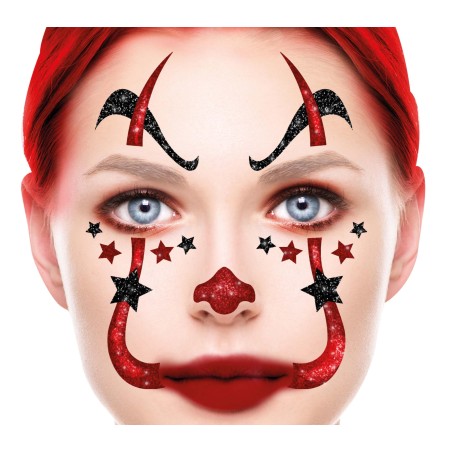 Maquillaje payaso IT glitter face -Tus disfraces baratos