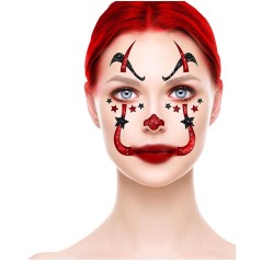 Maquillaje payaso IT glitter face