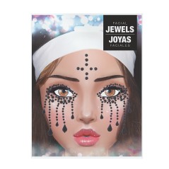 Joyas faciales negras monja -Tus Disfraces Baratos