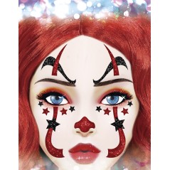 Maquillaje payaso IT glitter face -Tus disfraces baratos