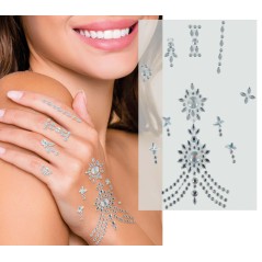 Joyas mano strass 12x20 cm-Tus disfraces baratos