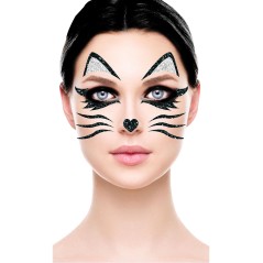 Maquillaje glitter face gatita