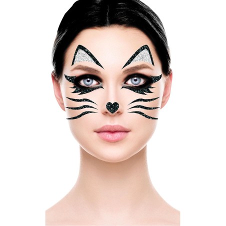 Maquillaje glitter face gatita