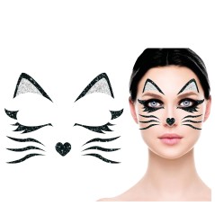 Maquillaje glitter face gatita -Tus disfraces baratos