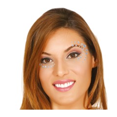Joyas faciales redondas plata con adhesivo