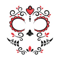 Adhesivo maquillaje glitter catrina 20 cm-Tus Disfraces