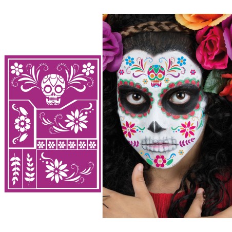 Plantilla de maquillaje halloween catrina-Tus Disfraces