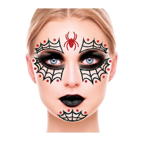 Maquillaje glitter face araña spider-Tus Disfraces
