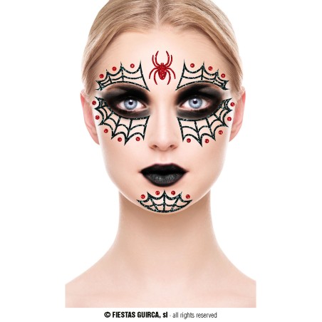 Maquillaje glitter face araña spider